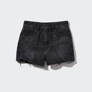 Uniqlo High Rise Denim Shorts (Frayed Hem)